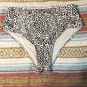 Dalmatian Print High Waisted Bikini Bottoms
